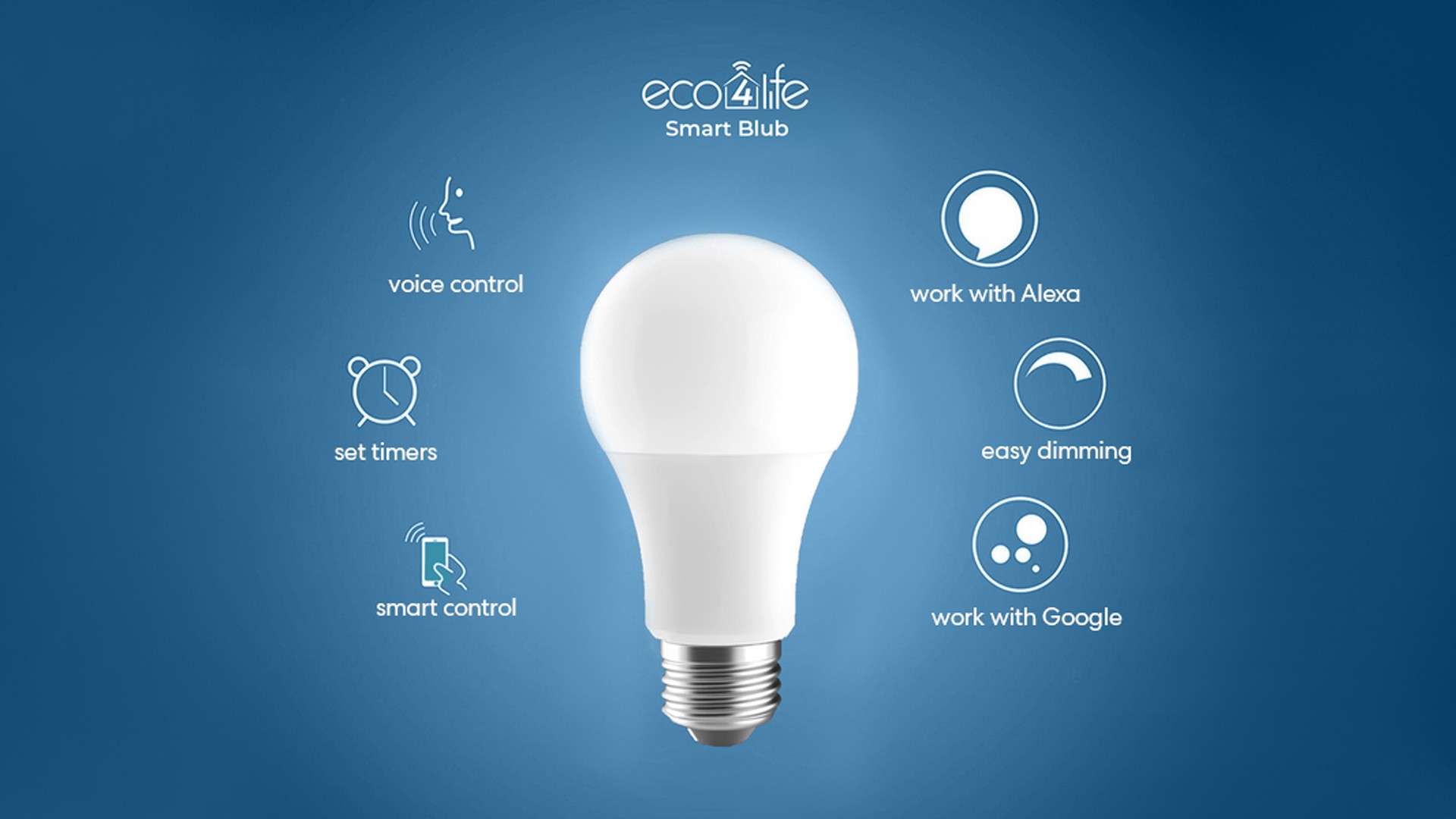 eco4life Smart Wi-Fi LED Light Bulb: Color Changing & Dimmable