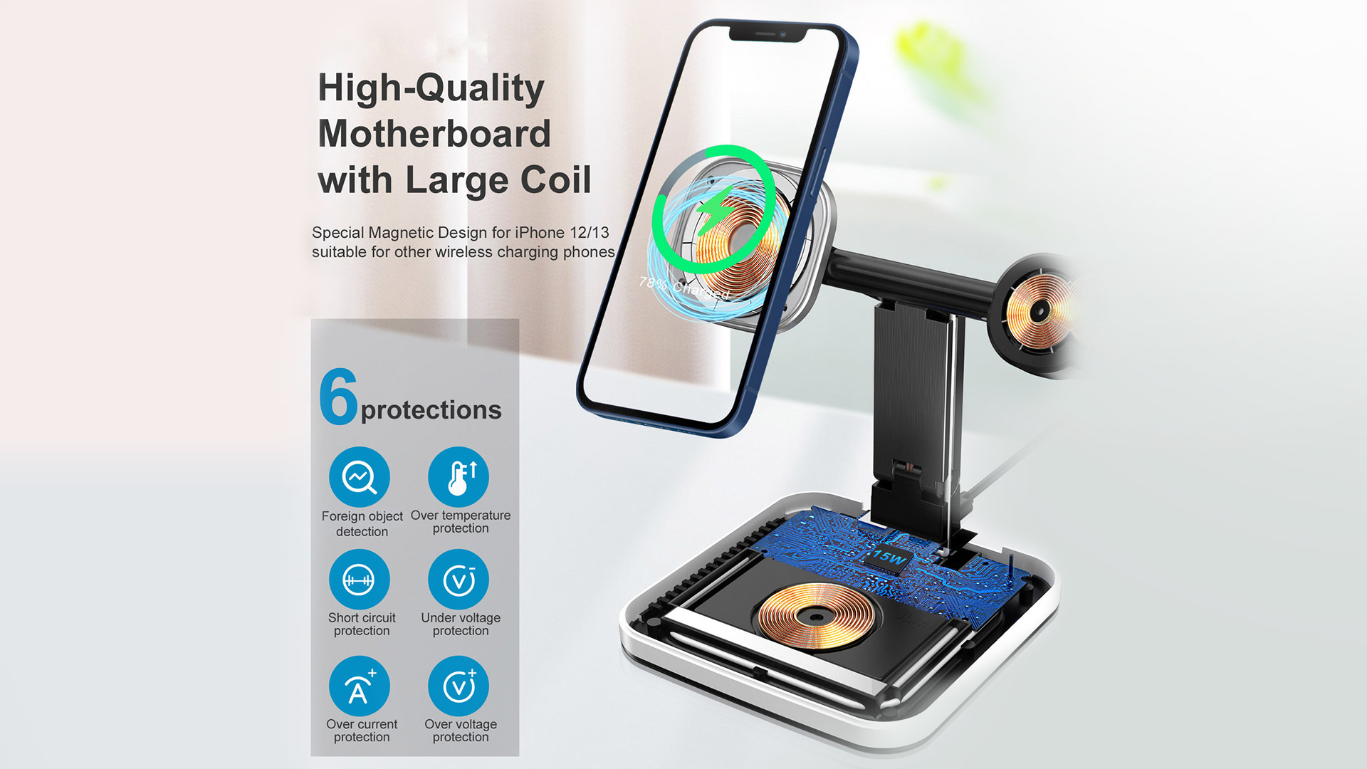 LumiCharge Magnetic Wireless Charger: 4In1 Charging Station Dock