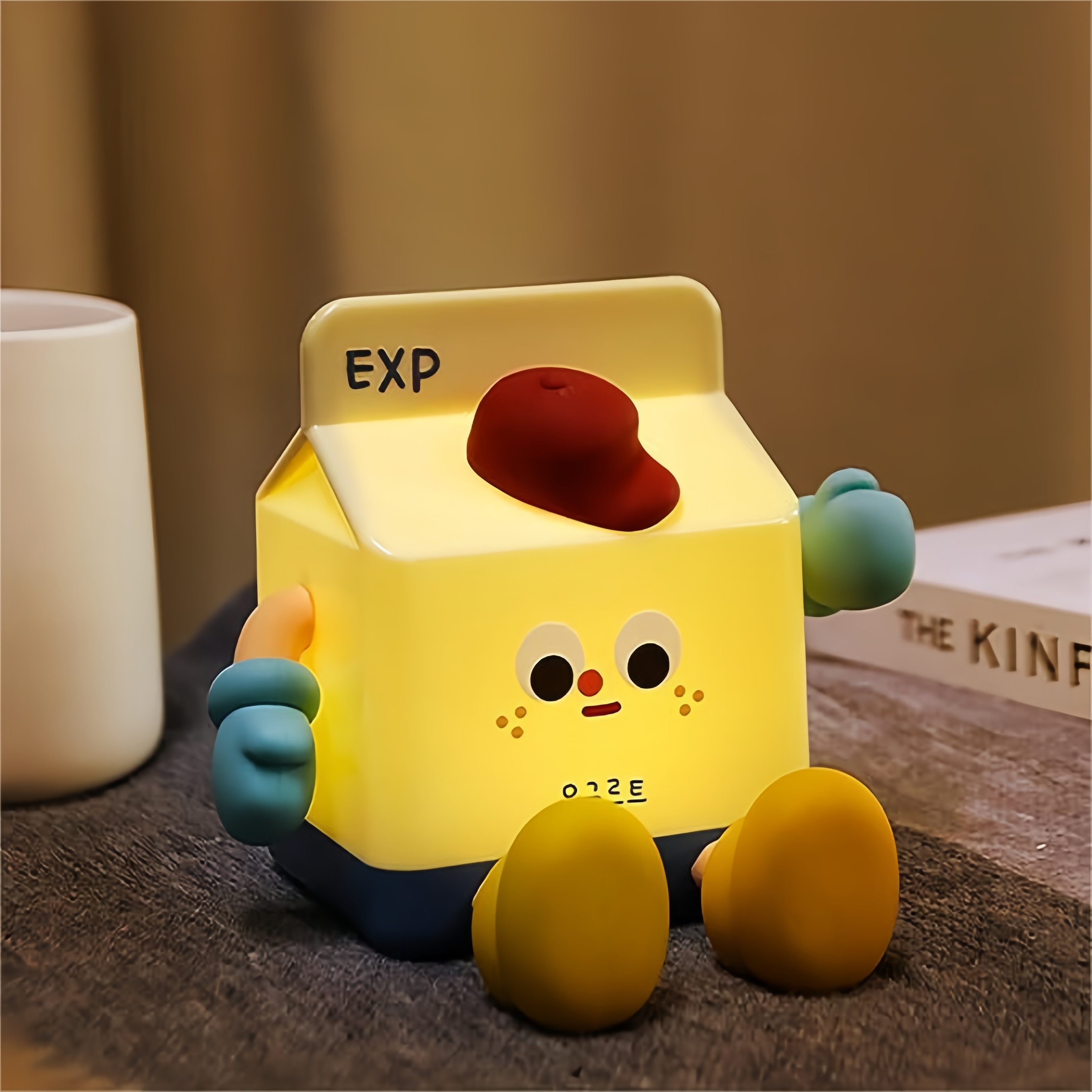 Milk Carton Night Light & Phone Stand - Functional Decor