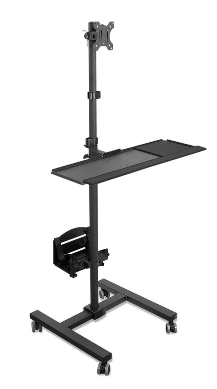 Mount-It! Mobile Cart With Monitor Mount & CPU Holder
