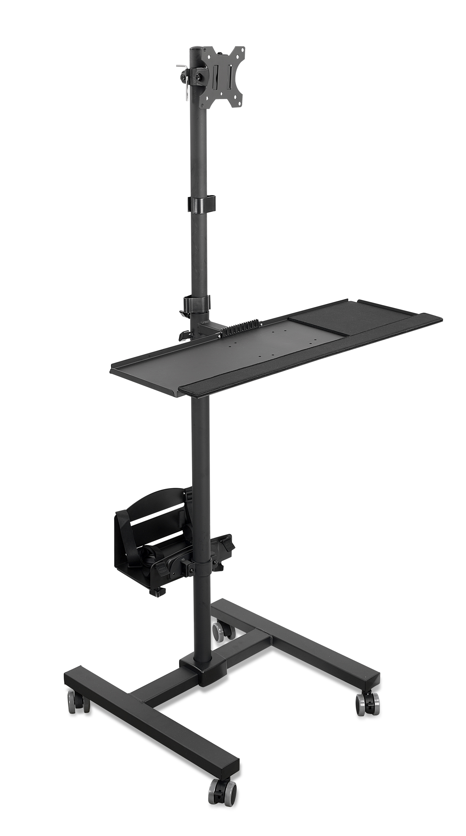 Mount-It! Mobile Cart With Monitor Mount & CPU Holder