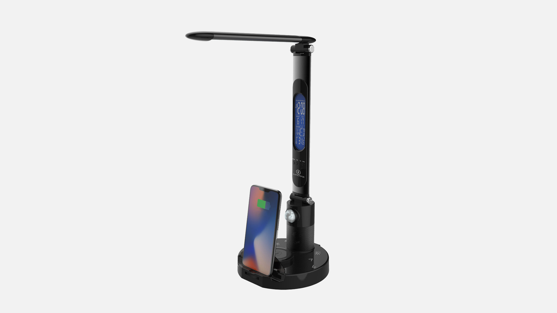 Lumicharge LED Desk Lamp Wireless Charger: Bluetooth Speaker & App-Controls