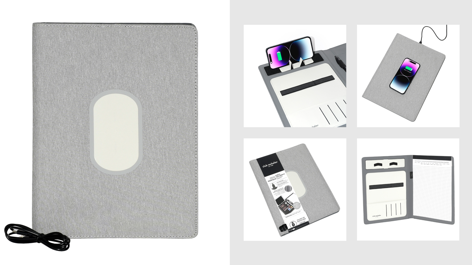 Club Rochelier Wireless Charging Padfolio
