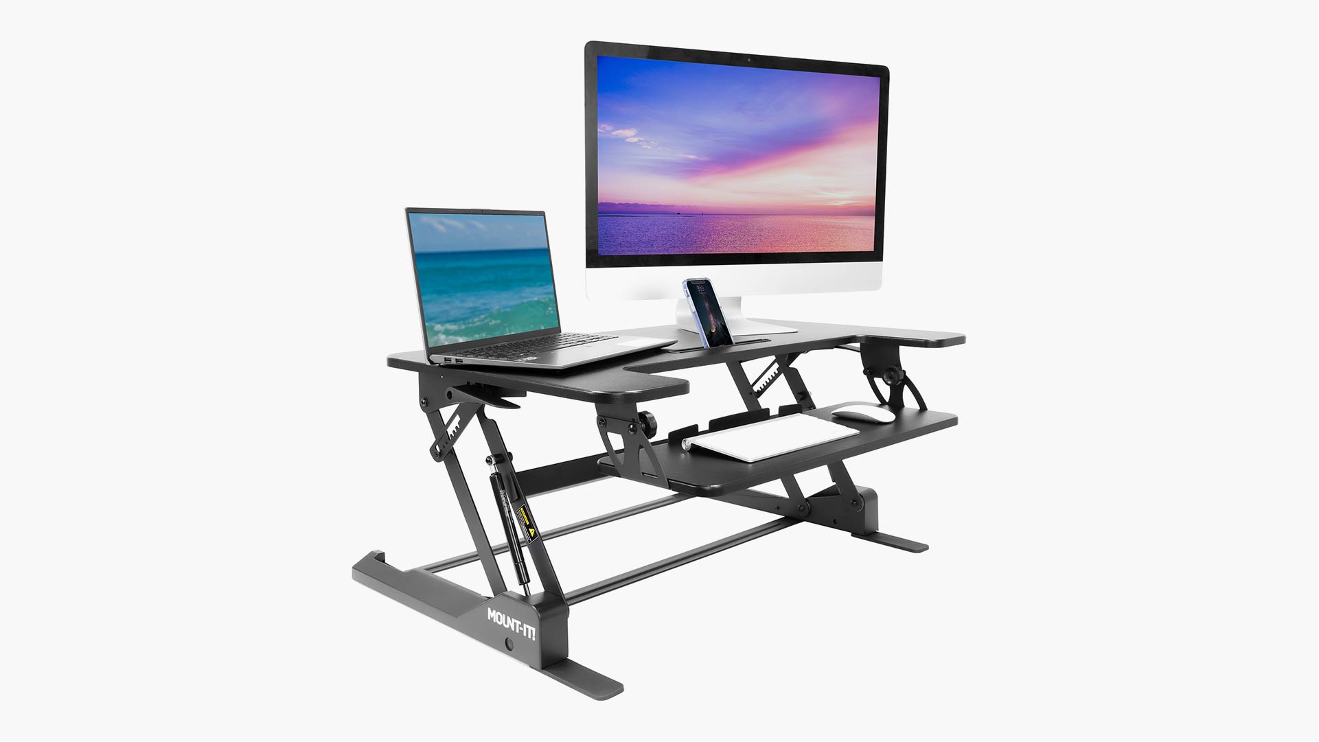 Mount-It! Wide Standing Desk Converter with Gas Spring