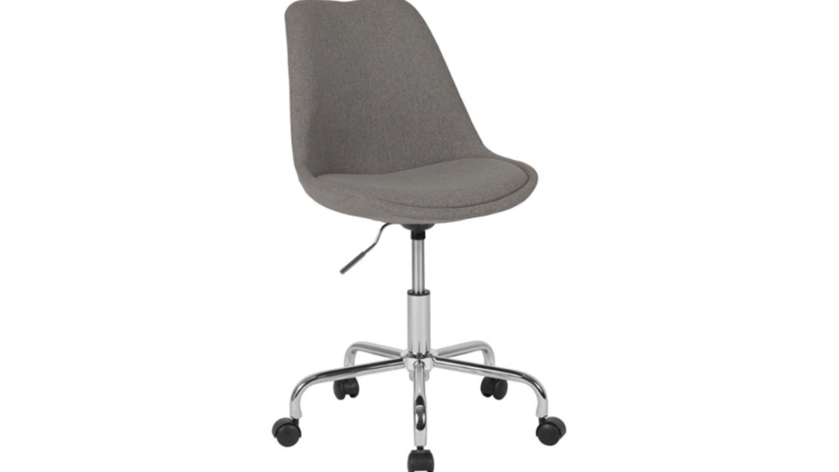 Mid-Back Task Office Chair with Pneumatic Lift and Chrome Base