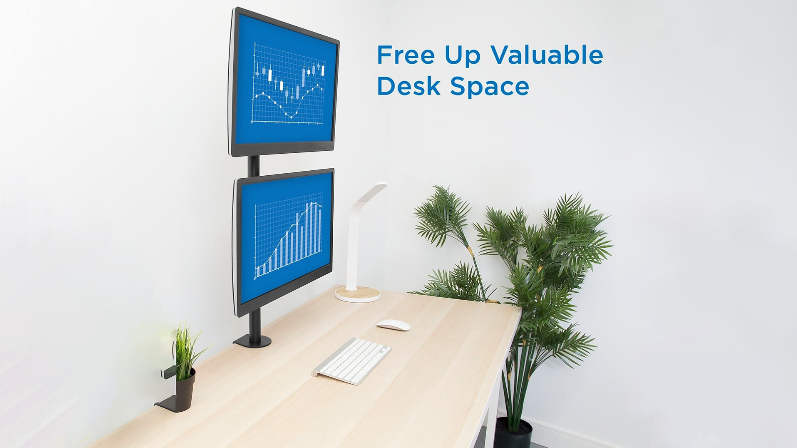 Mount-lt! Verical Dual Monitor Desk Mount | Fits 17"-32" Screens