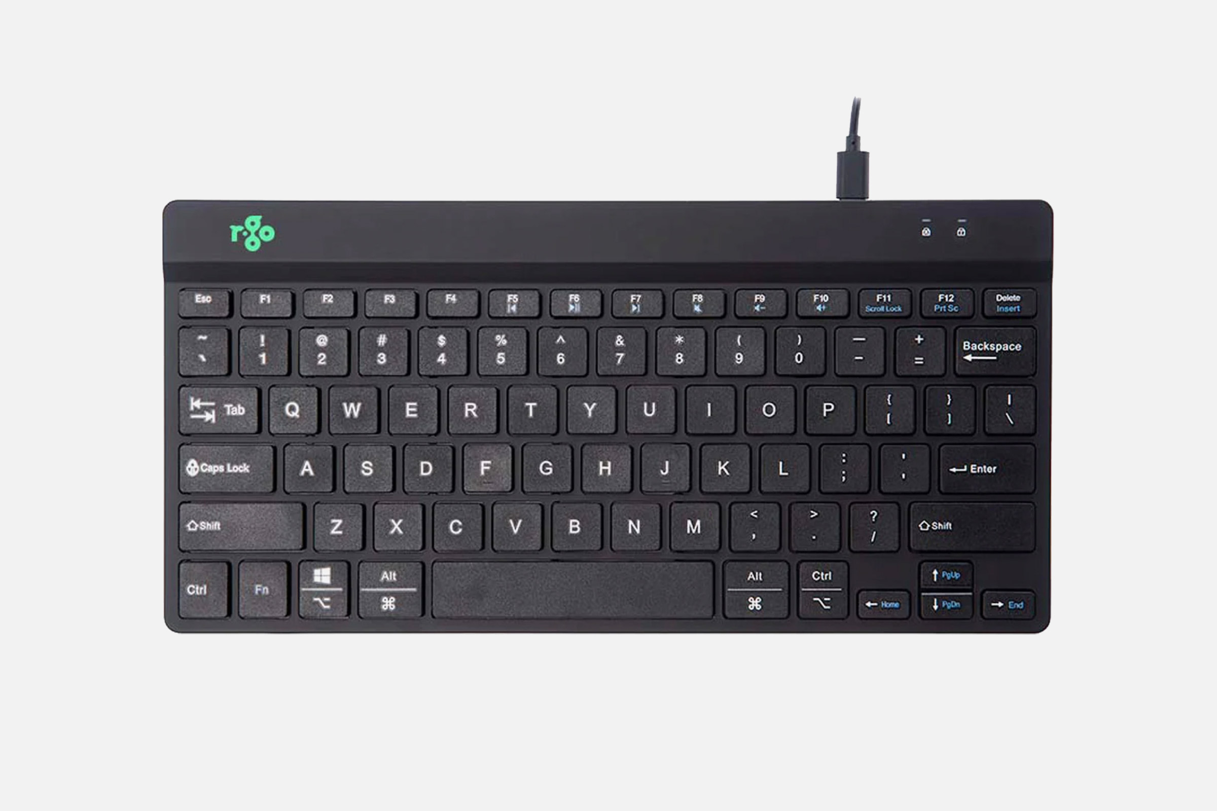 R-Go Tools Ergonomic Break Compact Keyboard with LED Signals