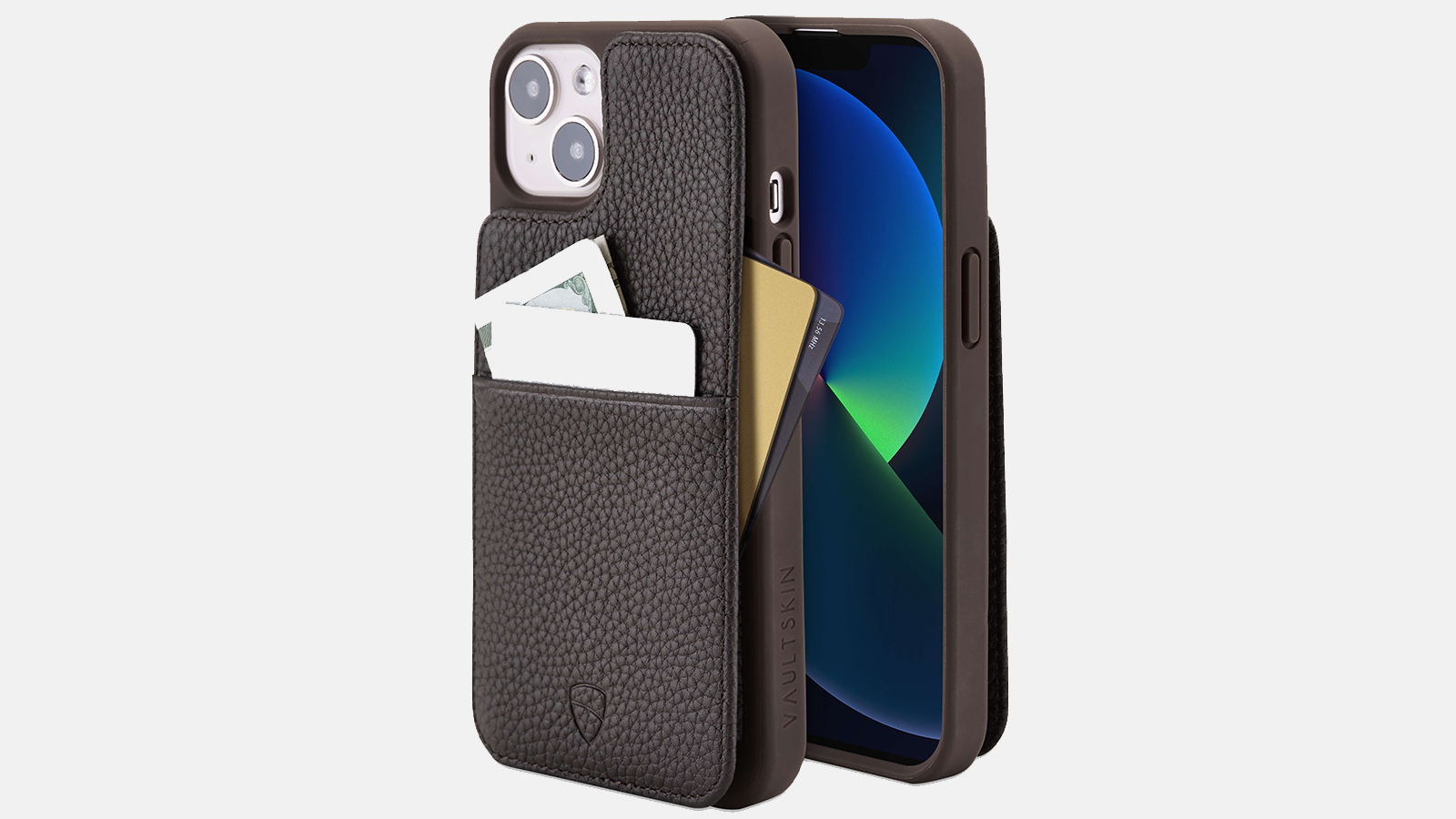 Vaultskin Eton iPhone 13 Pro Leather Wallet Case. Slim Card Holder